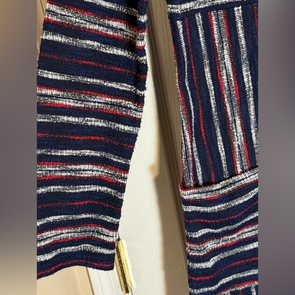 BCBGMaxazria Kathy‎ Striped Boucle Fringe Sweater Dress Size Medium - Picture 6 of 12